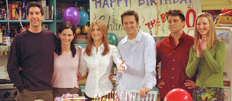 Which legendary sitcom stars the iconic squad of Monica, Chandler, Ross, Rachel, Joey, and Phoebe?
